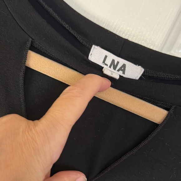 LNA Black long sleeve front keyhole shirt size S - Picture 3 of 4